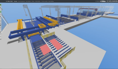3D-Webfrontend mit Echtzeit-Visualisierung des Materialflusses