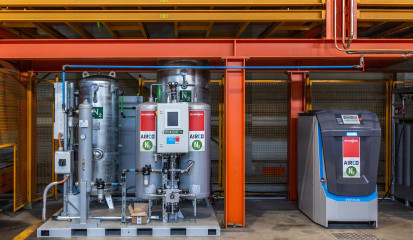 Unabhängige Nitrogen Produktion mit einem Generator von Airco. Es wird nur so viel produziert, wie man benötigt.