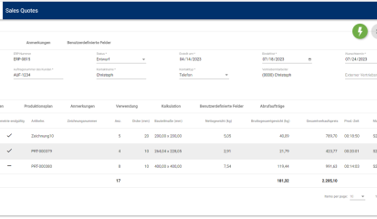 Mit der neuen Version von OmniFab Sales Quotes können Sie Ihre Angebote automatisch verschachteln und als Auftrag direkt an die Maschine senden.
