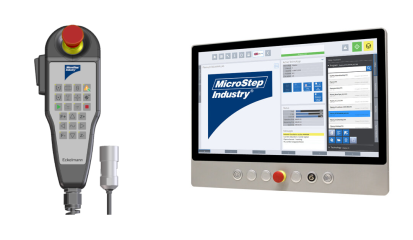 Handbediengerät und 21,5 Zoll Industrie-Panel-PC mit MSE SmartControl (Foto: Eckelmann AG / MicroStep Europa GmbH)