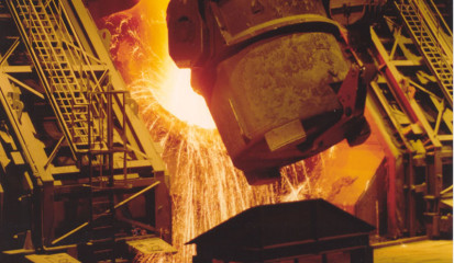 Konverter im Stahlwerk ArcelorMittal, Eisenhüttenstadt