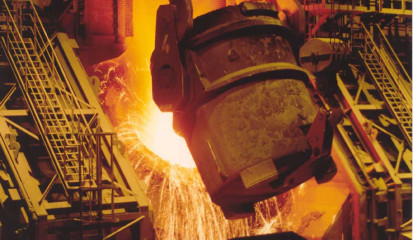 Konverter im Stahlwerk ArcelorMittal, Eisenhüttenstadt