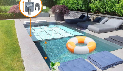 Luxus-Schwimmbecken verwandelt sich in begehbare Terrasse