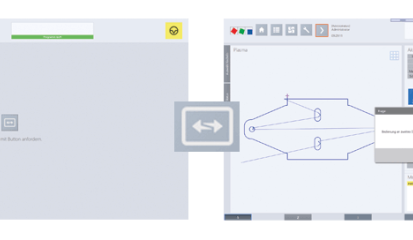 Zwei-Panel-Betrieb E°Cut HMI
