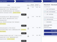 cad2calc Blechteile Online Kalkulator - Warenkorbseite